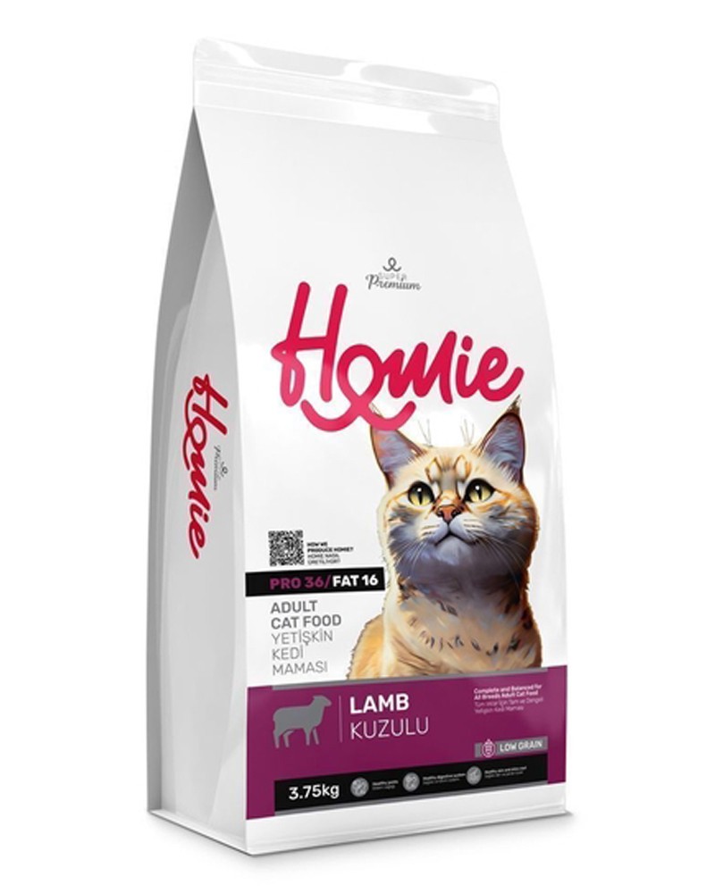 HOMIE PRO36/FAT16 Super Premium Düşük Tahıllı Kuzulu Yetişkin Kedi Maması 3,75 Kg