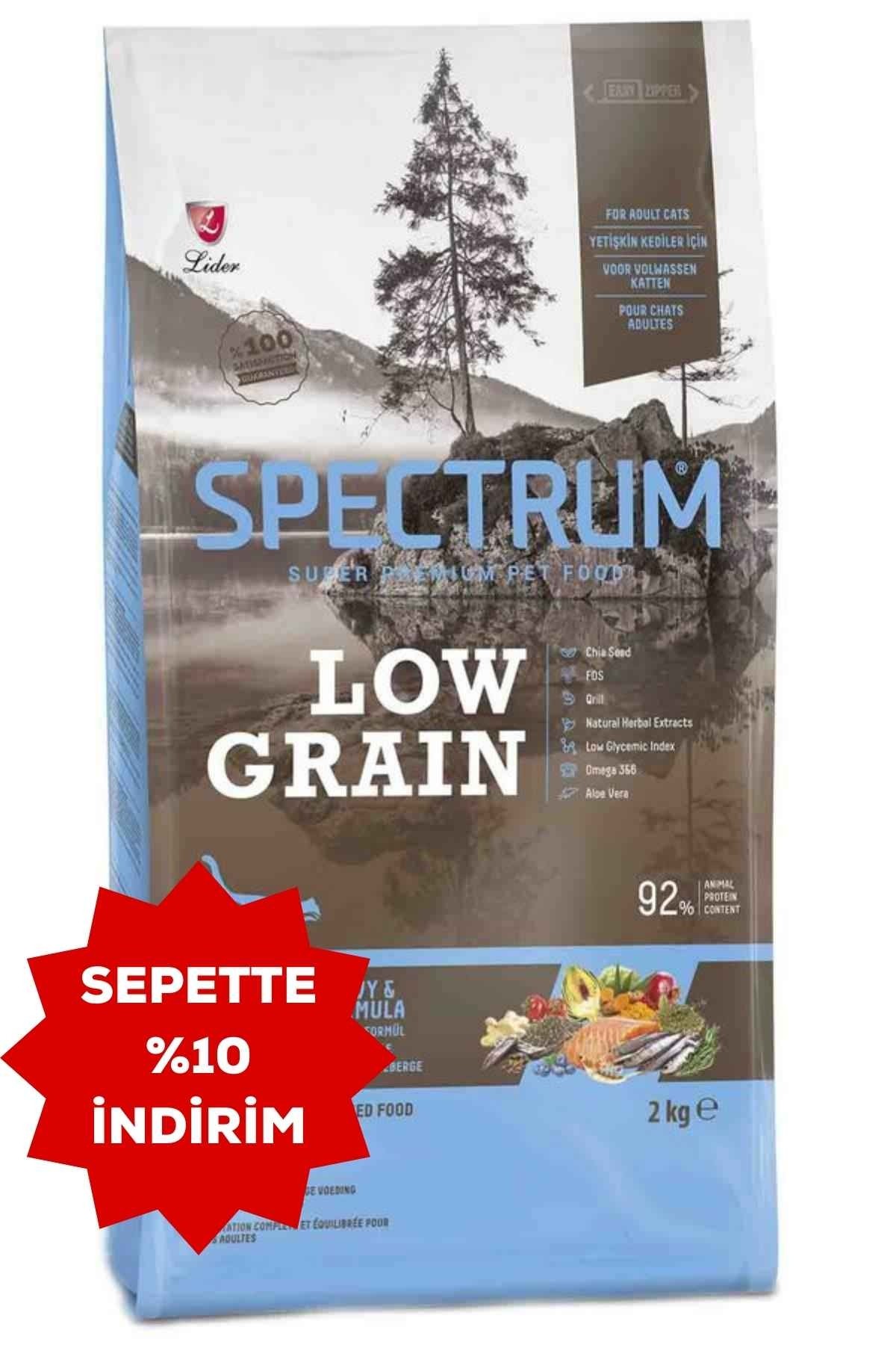 SPECTRUM Düşük Tahıllı Somon, Hamsi ve Yaban Mersinli Yetişkin Kedi Maması 2 Kg