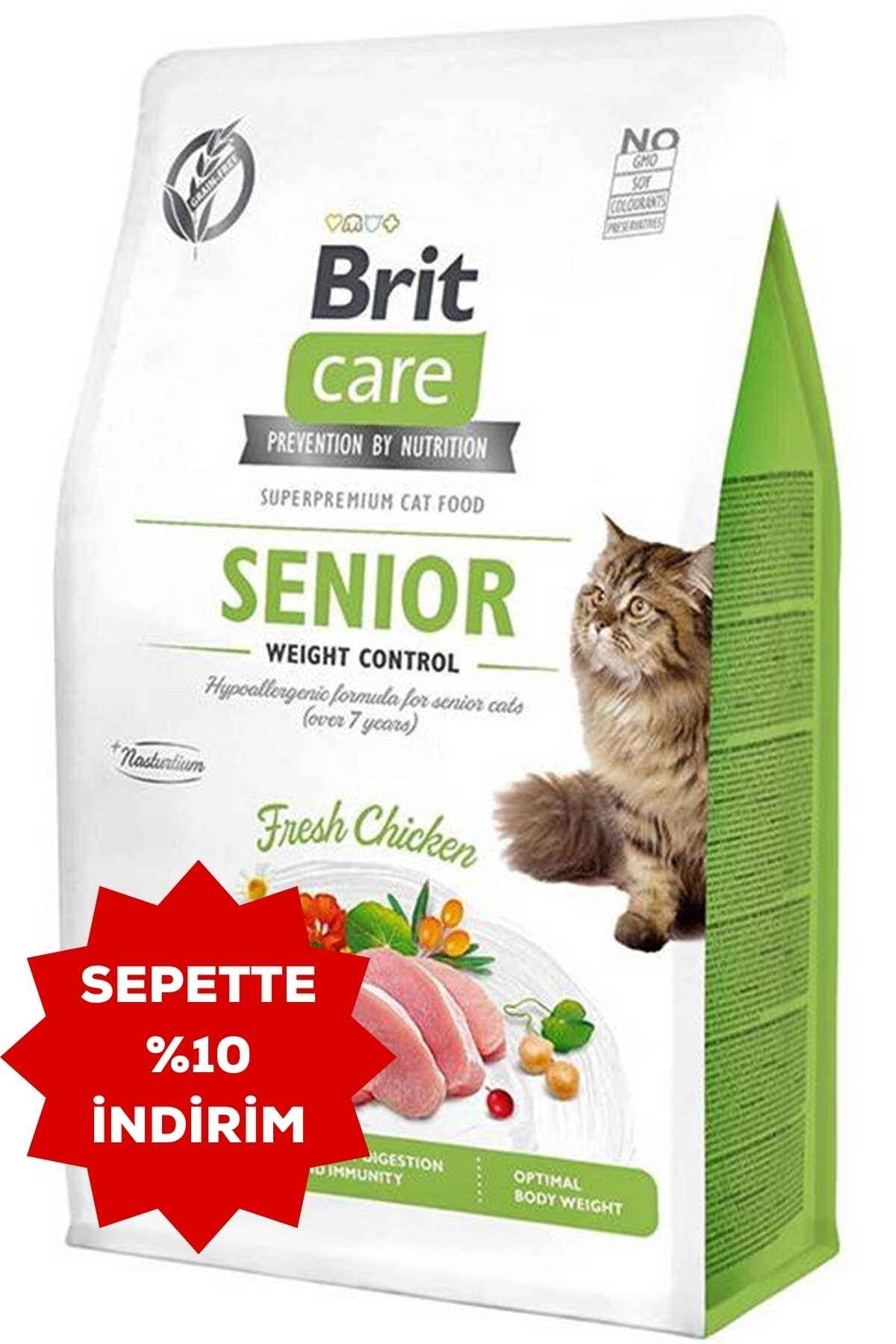 BRIT CARE Senior Weight Control Düşük Kalorili Tavuklu Tahılsız Hipoalerjenik Yaşlı Kedi Maması 2 Kg