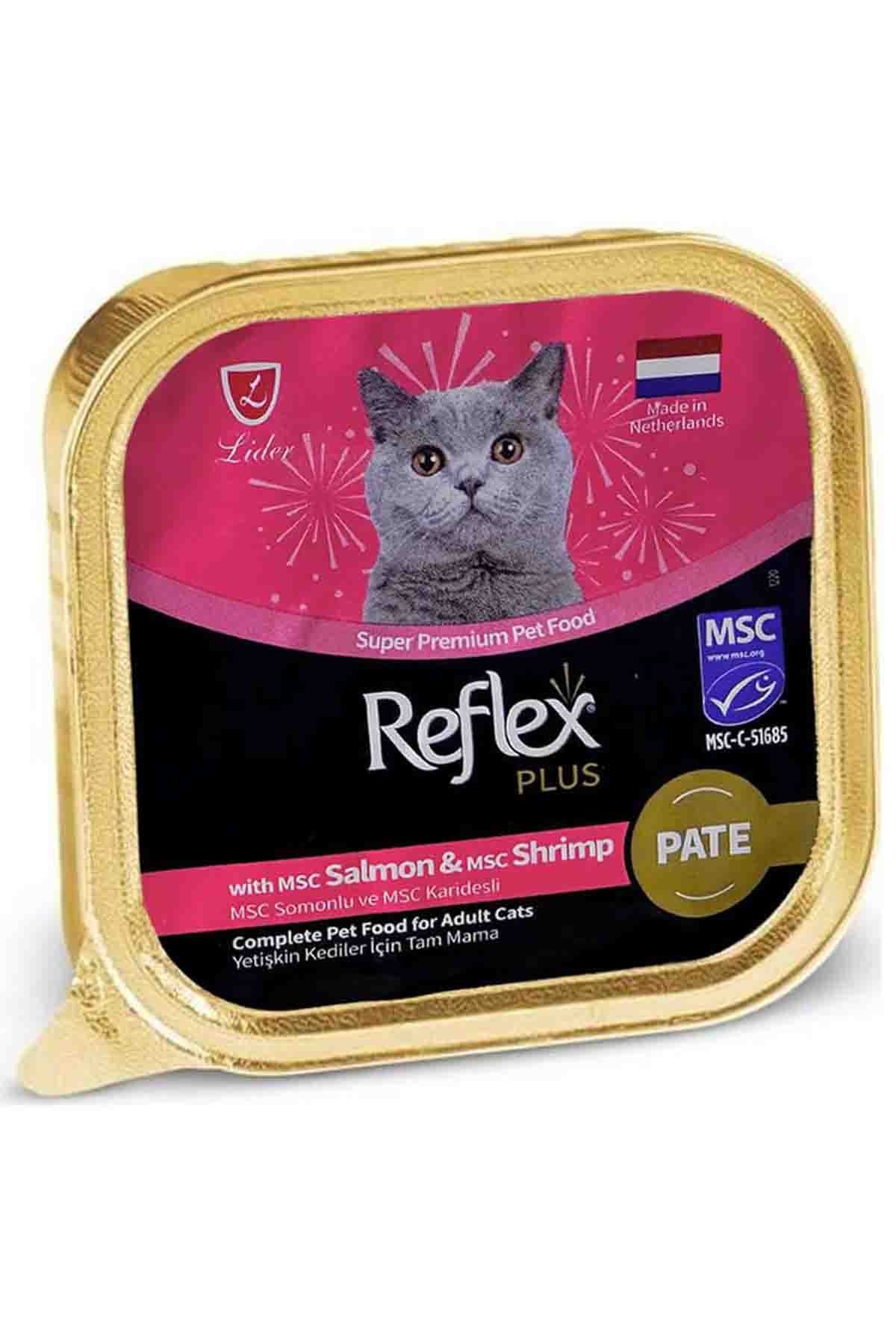 REFLEX Plus Kıyılmış Somon Ve Karidesli Yetişkin Kedi Konservesi 85Gr