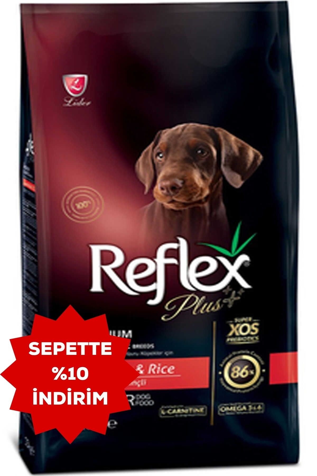 REFLEX Plus Kuzu Pirinç Orta Büyük Irk Yavru Köpek Maması 15 KG