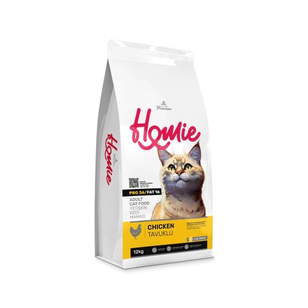 HOMIE PRO36/FAT16 Super Premium Düşük Tahıllı Tavuklu Yetişkin Kedi Maması 12 Kg