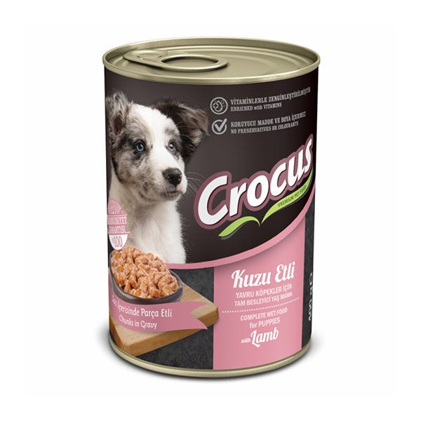 CROCUS Puppy Kuzu Etli Sos İçinde Parça Etli Yavru Köpek Konservesi 400 Gr