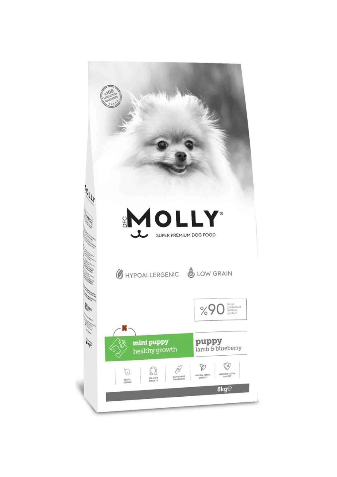 MOLLY Kuzulu & Yaban Mersinli Mini Küçük Irk Yavru Köpek Maması 8 Kg