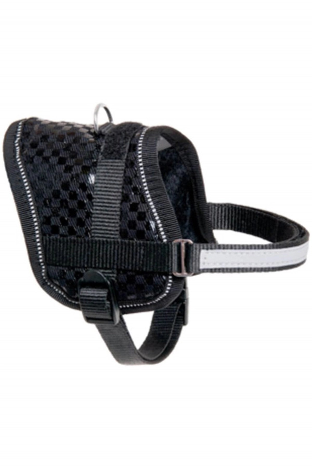 FLAMINGO Reflektörlü Köpek Göğüs Tasması 36-46cm (M) Siyah & Beyaz