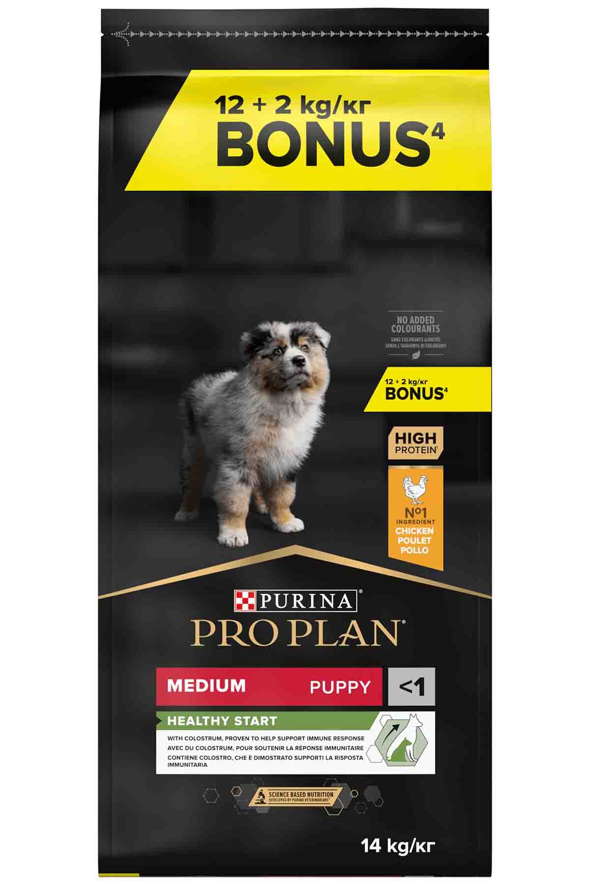 PRO PLAN Tavuklu Orta Irk Yavru Köpek Maması 12+2 Kg