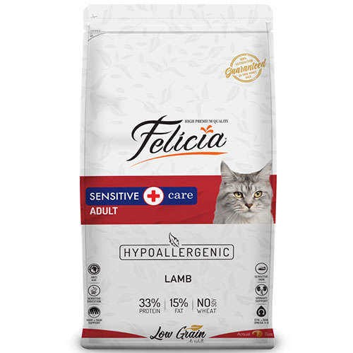 FELICIA Yetişkin Kuzu Etli Az Tahıllı Kedi Maması 12 Kg