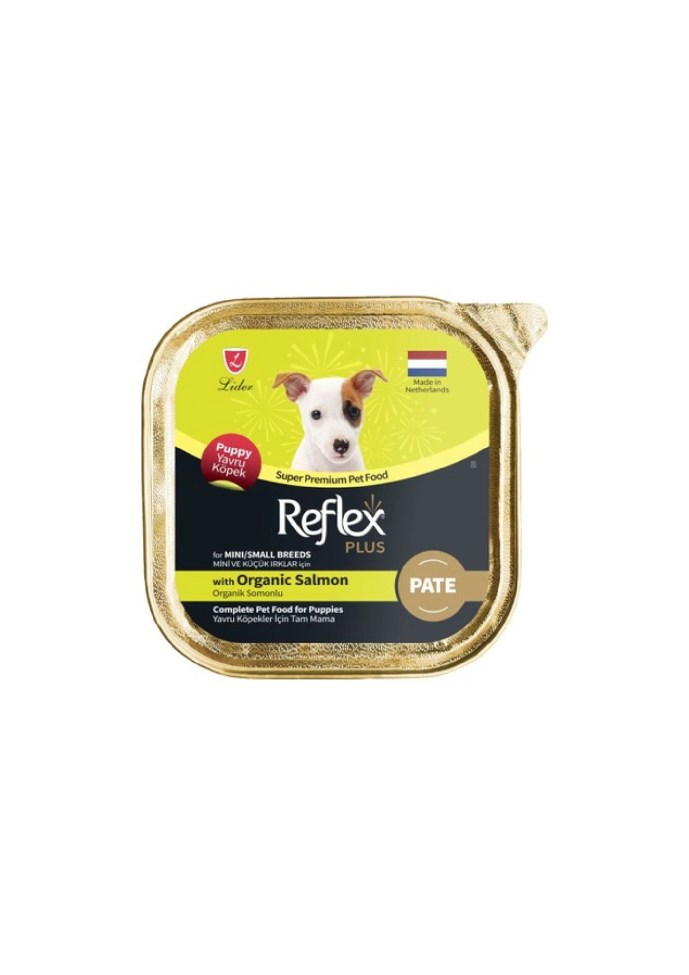 REFLEX Plus Pate Organik Somonlu Mini Ve Küçük Irklar İçin Yavru Köpek Konservesi 85gr