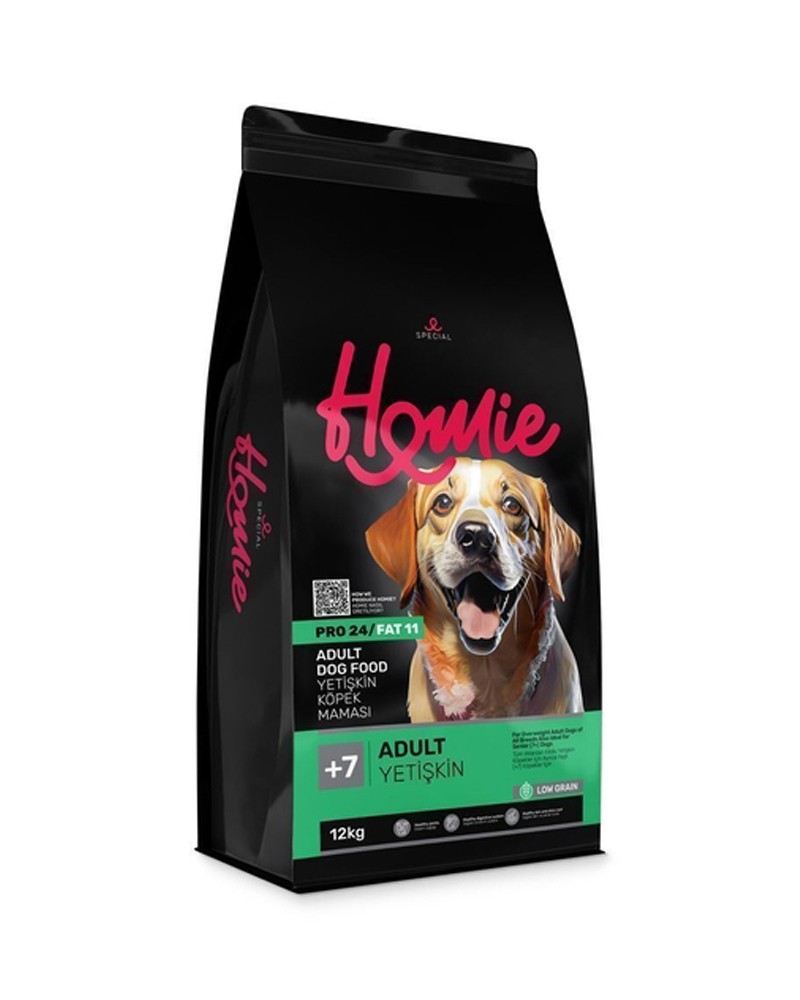 HOMIE PRO24/FAT11 Special Düşük Tahıllı +7 Yetişkin Köpek Maması 12 Kg