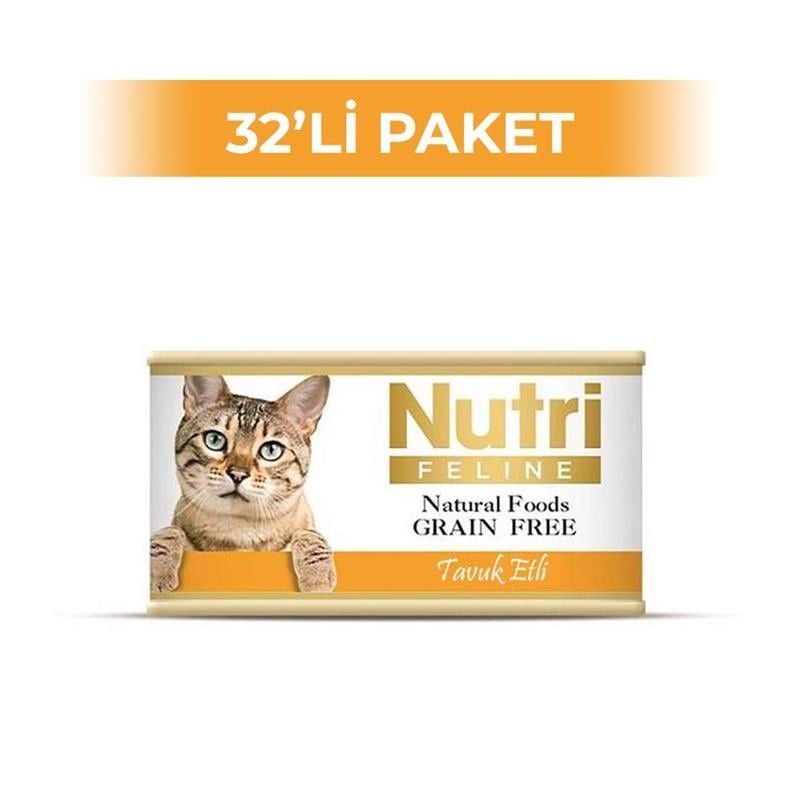 NUTRI FELINE Tahılsız Tavuklu Yetişkin Kedi Konservesi 85 Gr