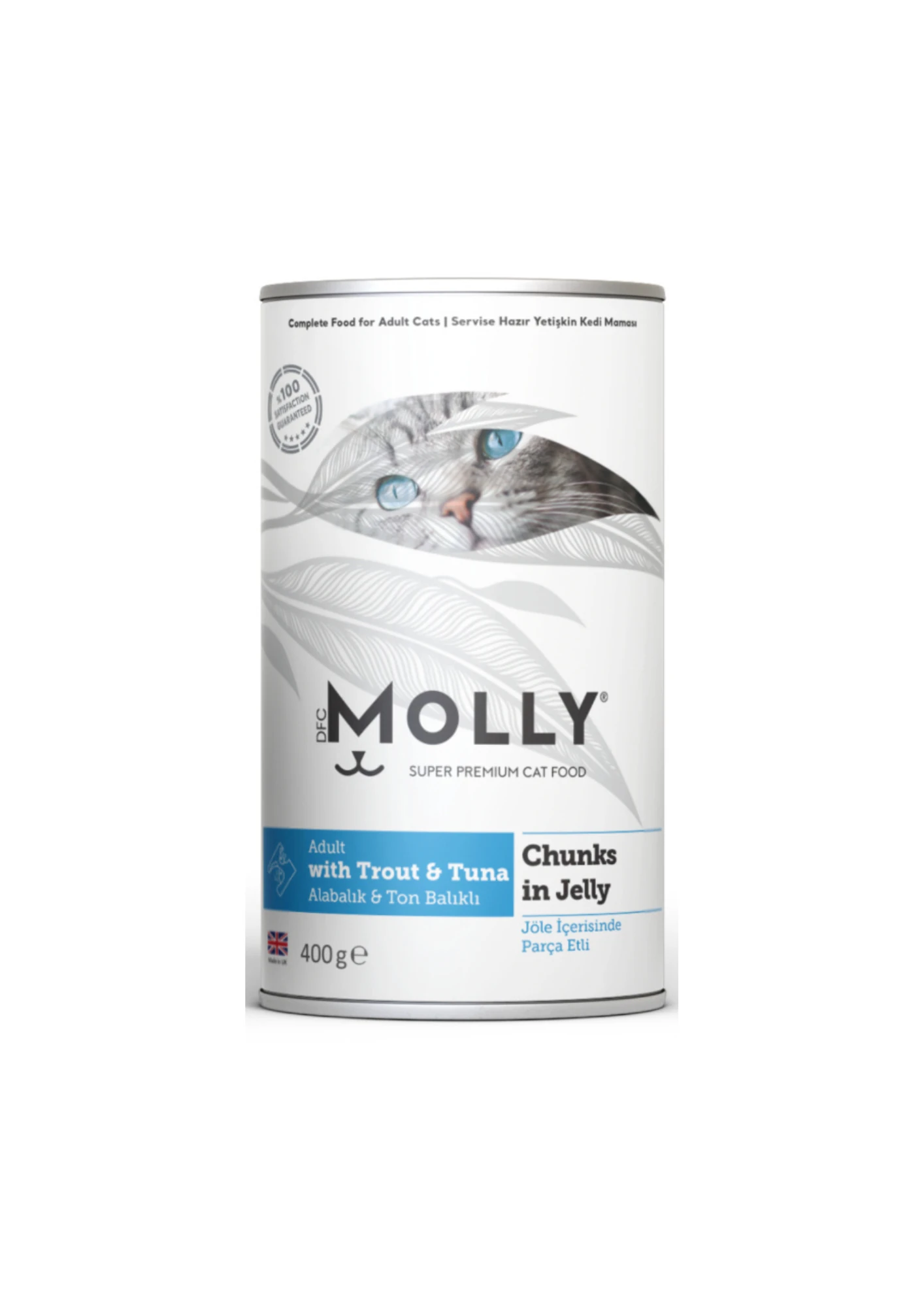 MOLLY Alabalık Ton Balıklı Jöle İçinde Parca Etli Kedi Konservesi 400 Gr