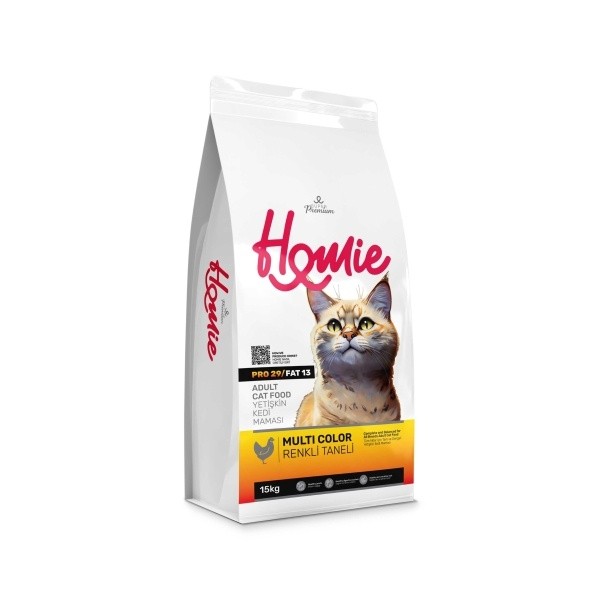 HOMIE PRO29/FAT13 Super Premium Tavuklu Renkli Taneli Yetişkin Kedi Maması 15 Kg