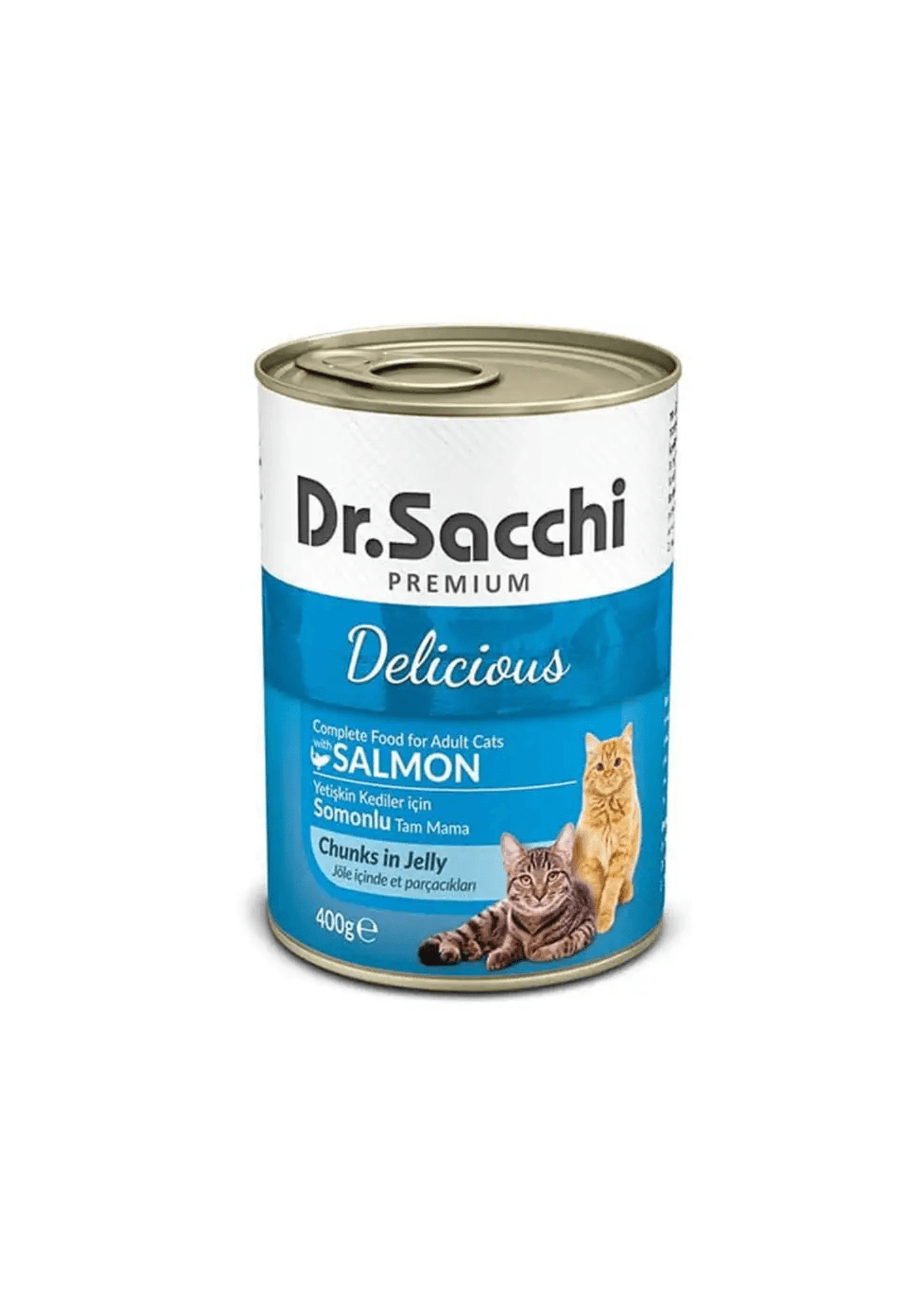 DR.SACCHI Somonlu Yetişkin Kedi Konservesi 400 Gr