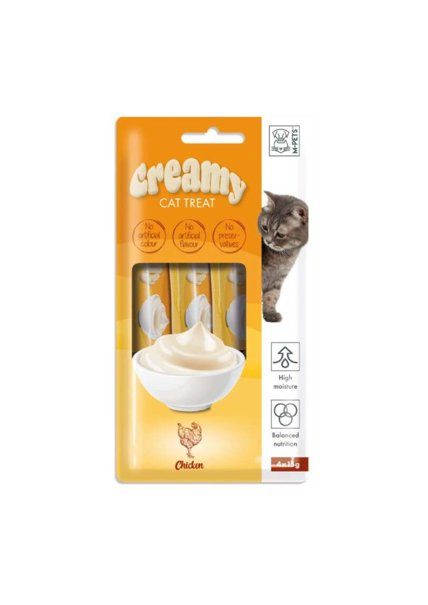 M-PETS Creamy Tavuklu Kedi Ödülü 4X15 Gr