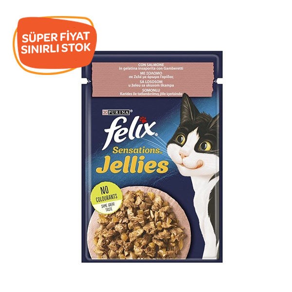 FELIX Sensation Somon  &  Karidesli Kedi Yaş Mama 85 Gr