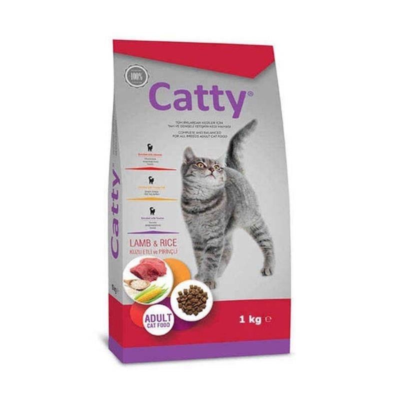 CATTY Kuzulu & Pirinçli Yetişkin Kedi Maması 1 Kg