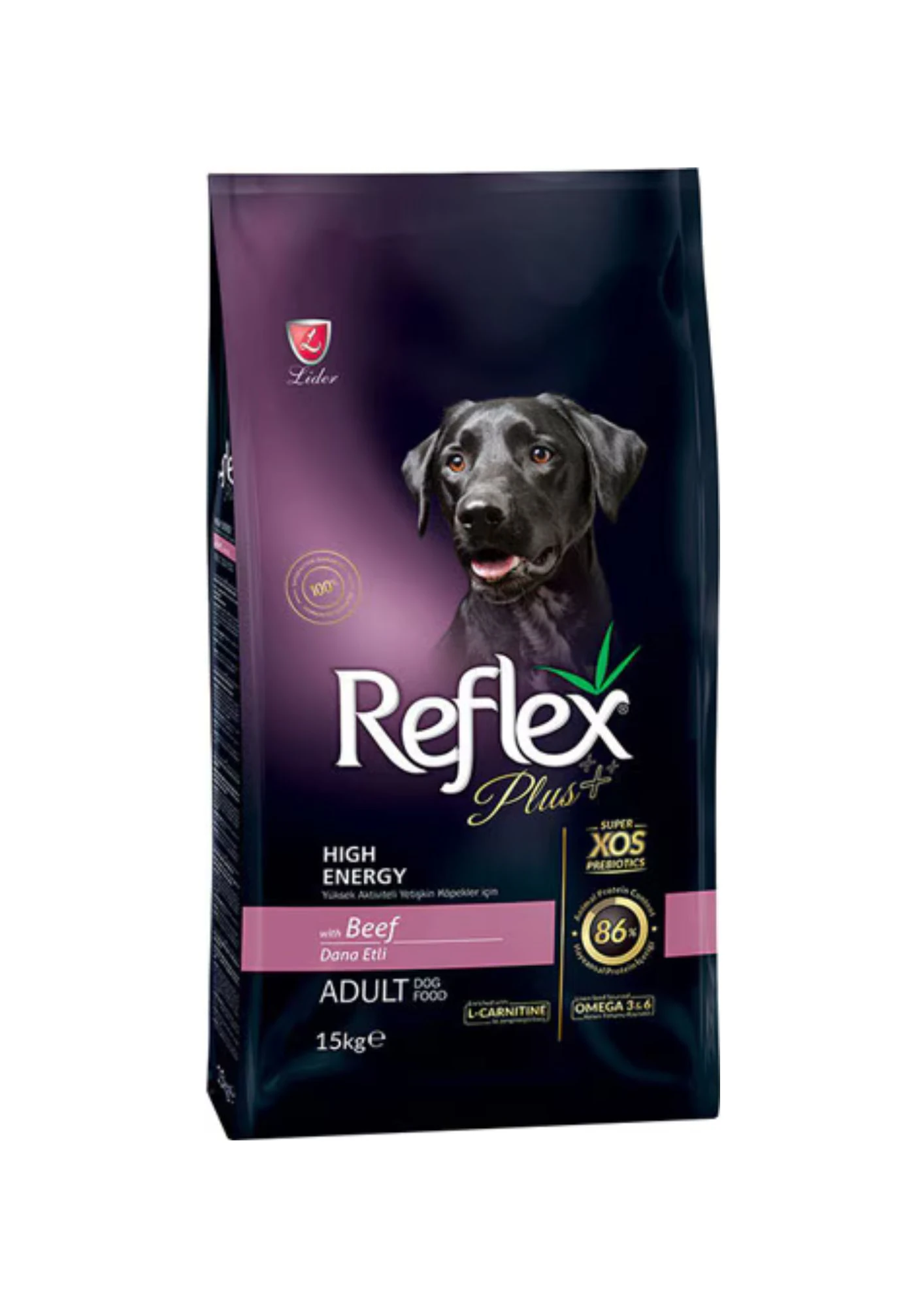 REFLEX Plus Biftekli Yüksek Enerji Yetişkin Köpek Maması 15 KG