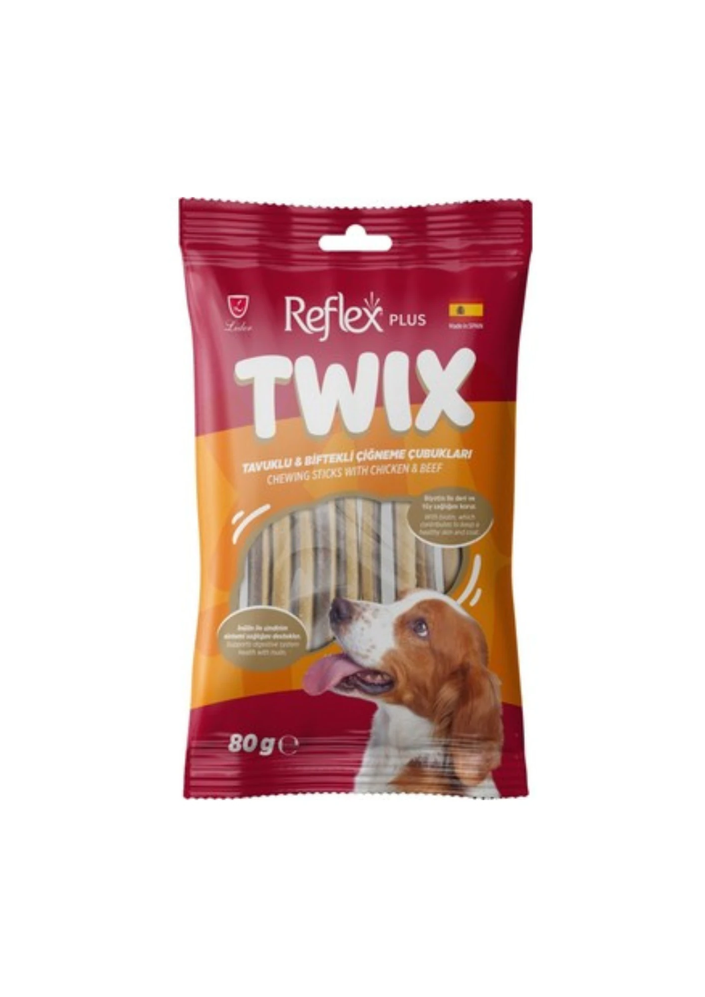 REFLEX PLUS Twix Chewing Sticks Tavuklu ve Biftekli Çiğneme Çubukları 80 Gr
