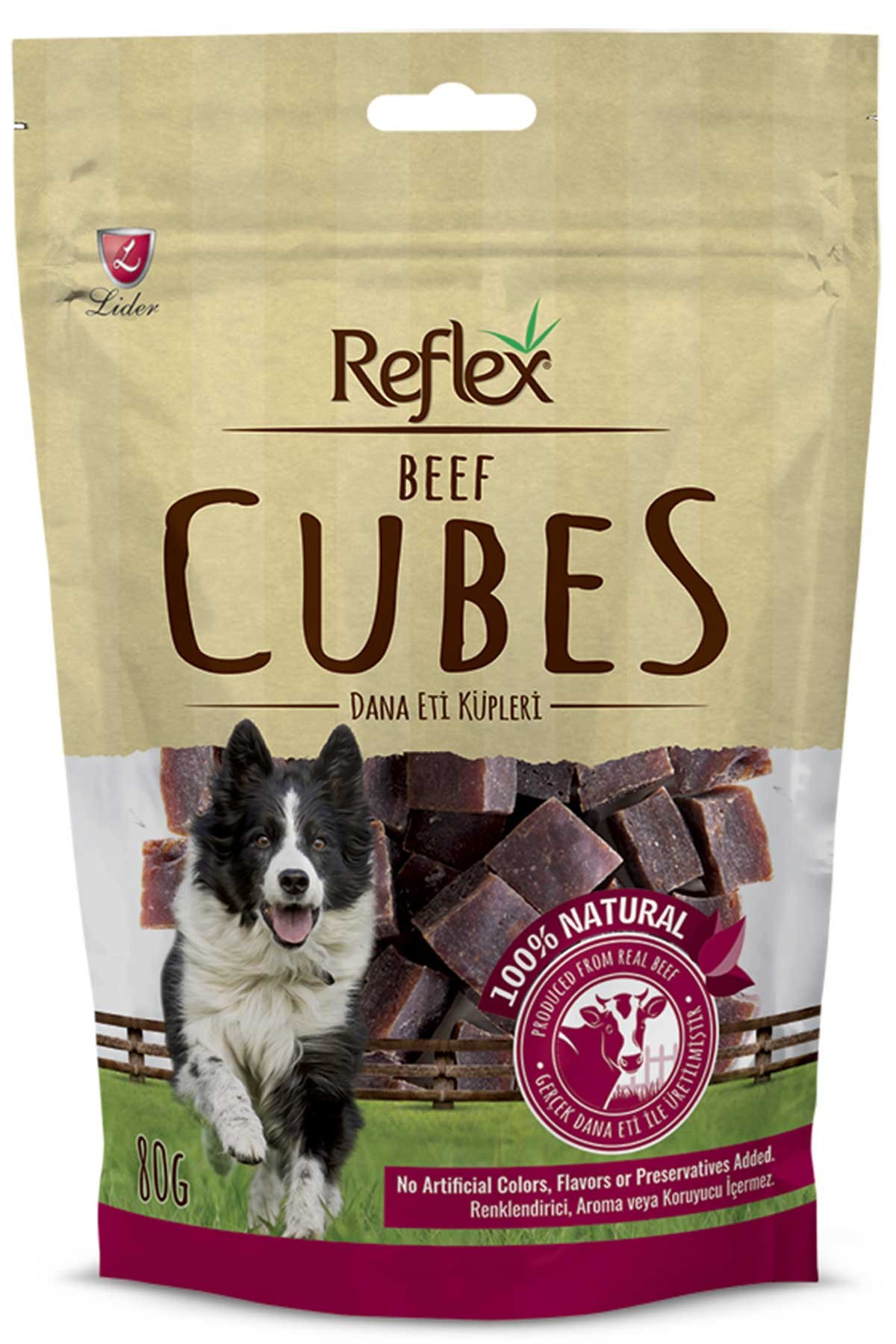 REFLEX Biftekli Dilim Küp Köpek Ödül 80 GR