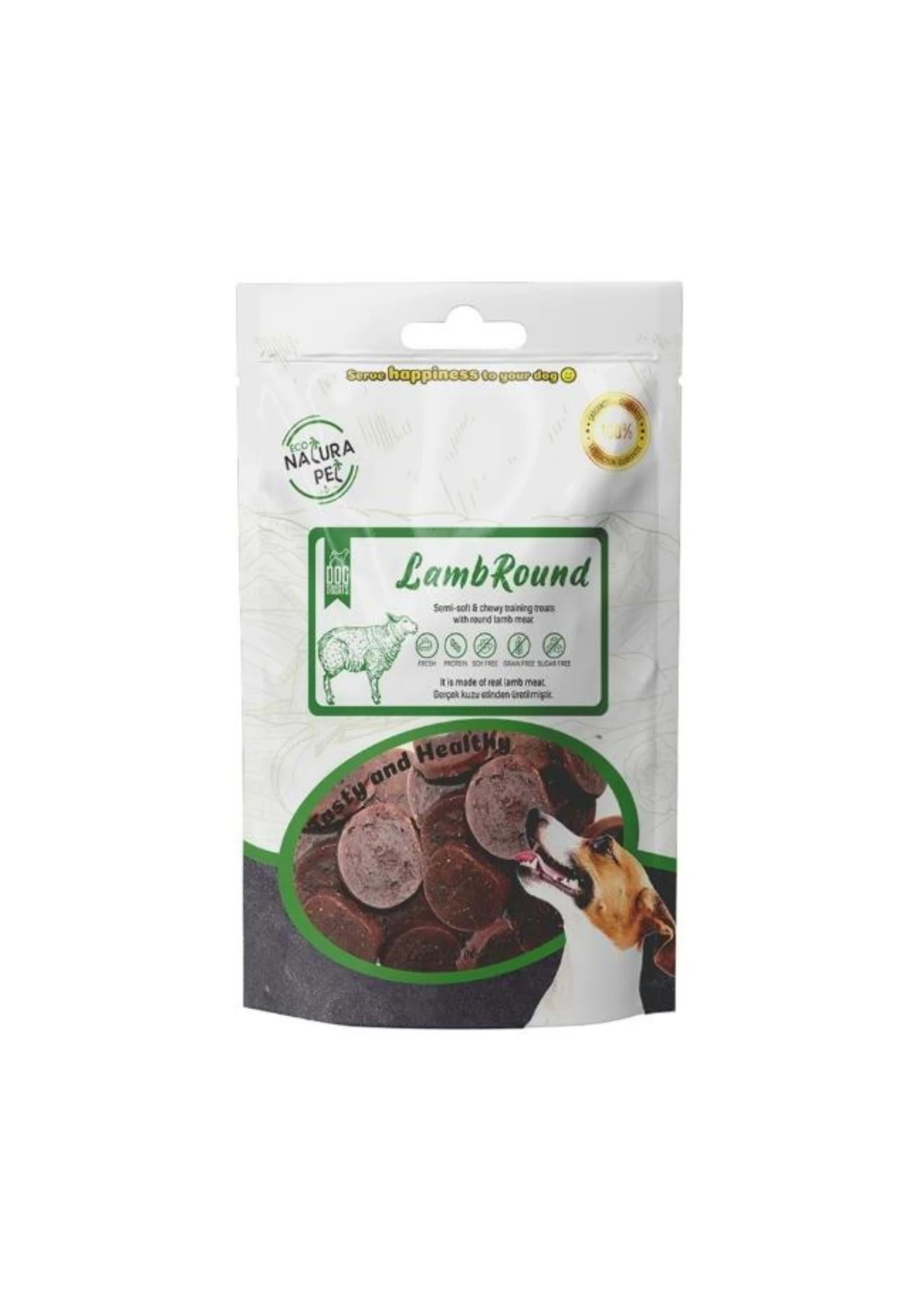 ECO NATURA Kuzulu Yumuşak Yuvarlak Köpek Ödülü 100 Gr