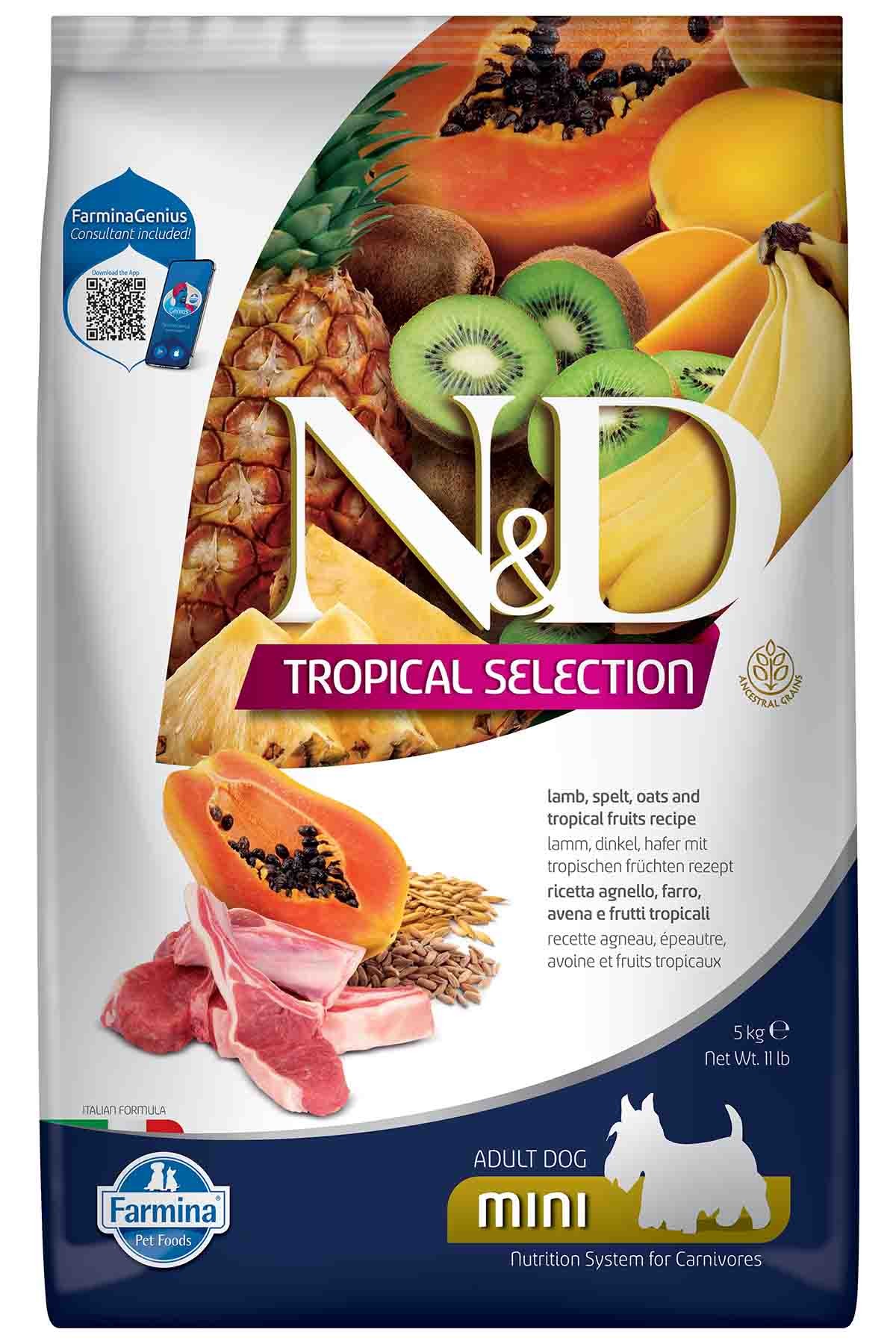 N&D Tropical Selection Kuzulu ve Tropikal Meyveli Mini Irk Yetişkin Köpek Maması 5 Kg