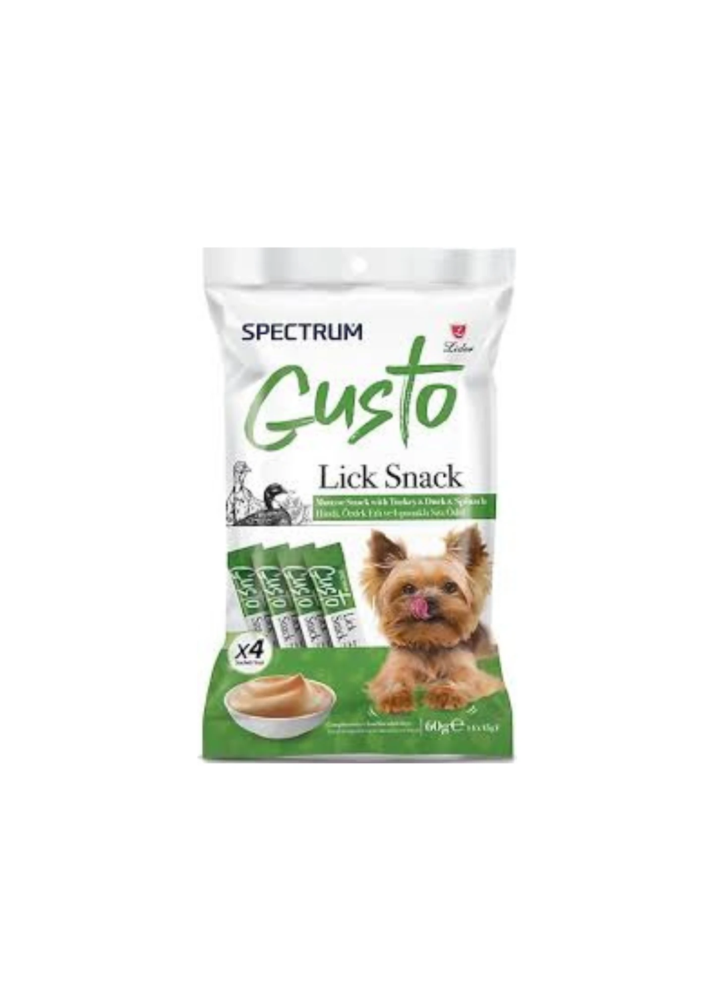 SPECTRUM Gusto Hindi, Ördek Etli ve Ispanaklı Köpek Sıvı Ödülü 4x15gr