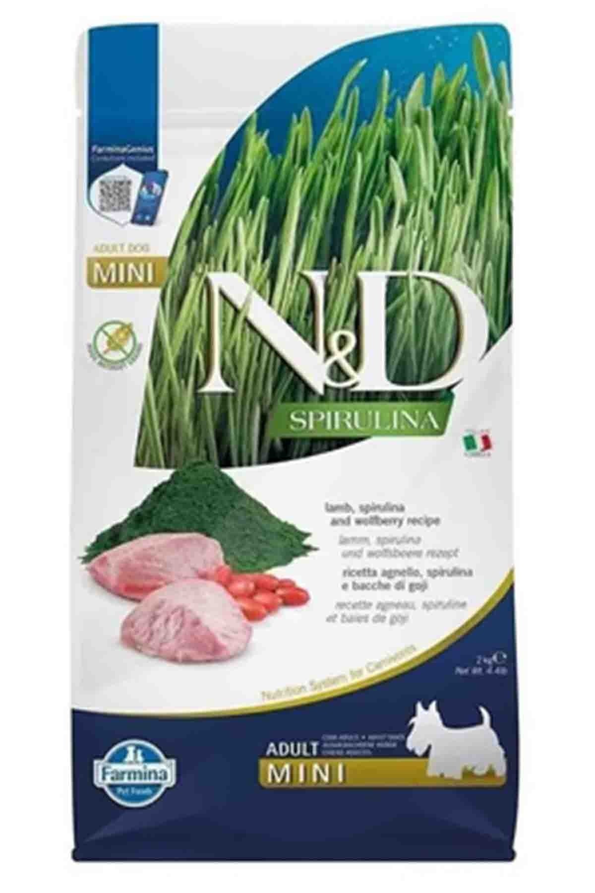 N&D Spirulina Tahılsız Kuzulu Mini Irk Yetişkin Köpek Maması 2 Kg