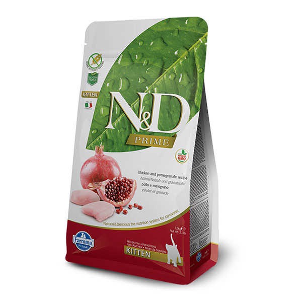 N&D Prime Tahılsız Tavuklu ve Narlı Kitten Yavru Kedi Maması 1,5 Kg