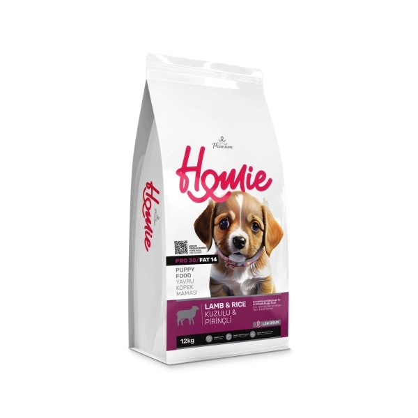 HOMIE PRO30/FAT14 Super Premium Düşük Tahıllı Kuzulu ve Pirinçli Yavru Köpek Maması 12 Kg