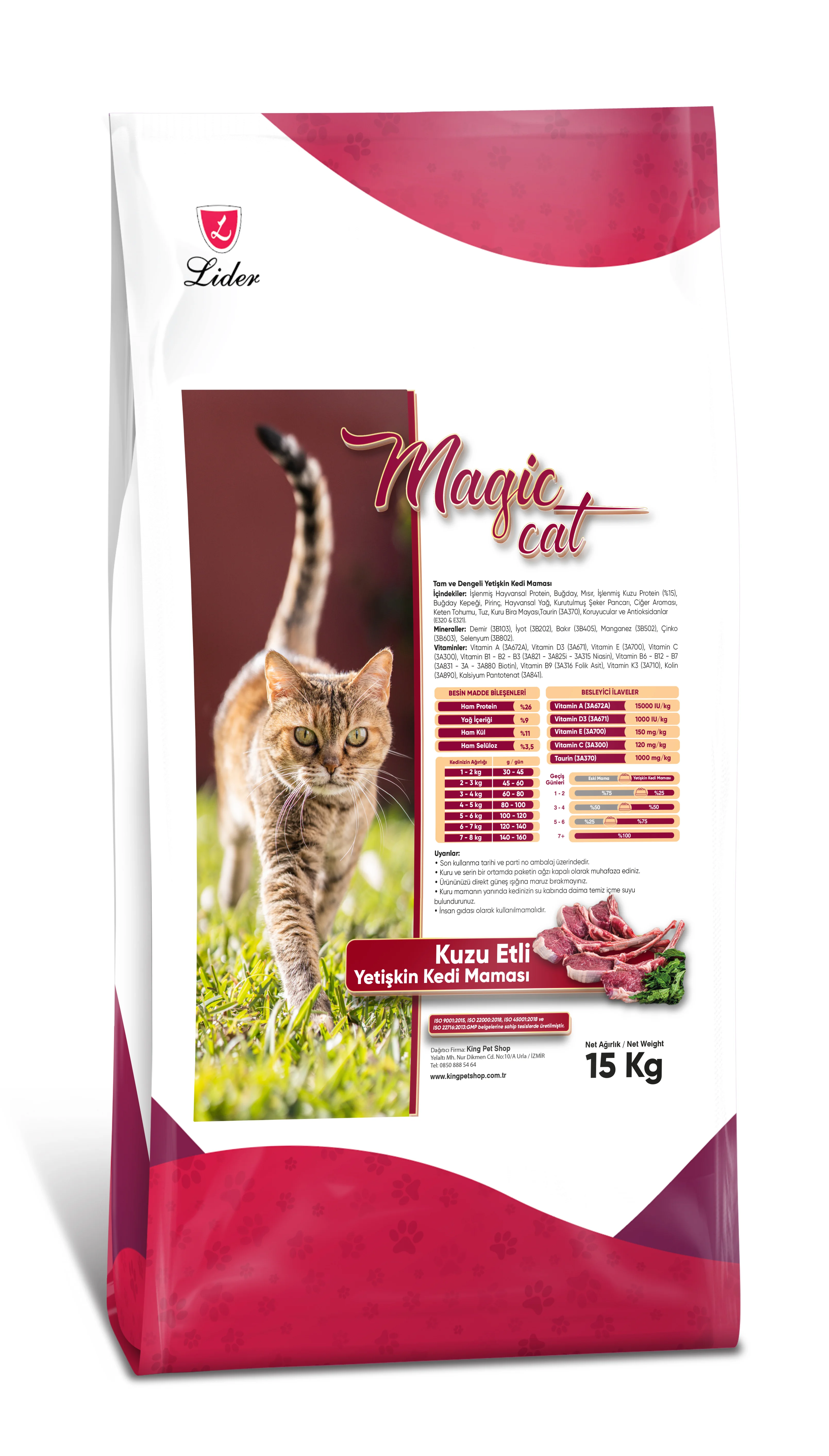MAGIC CAT Kuzu Etli Yetişkin Kedi Maması 15 Kg