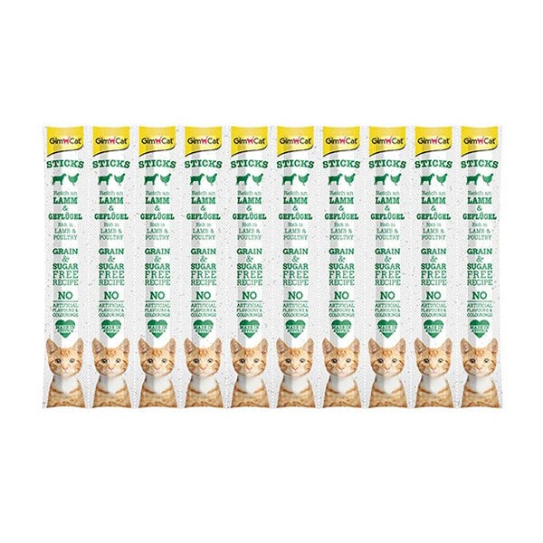GIMCAT Kuzulu ve Tavuklu Kedi Ödül Çubuğu 10'lu 50 Gr