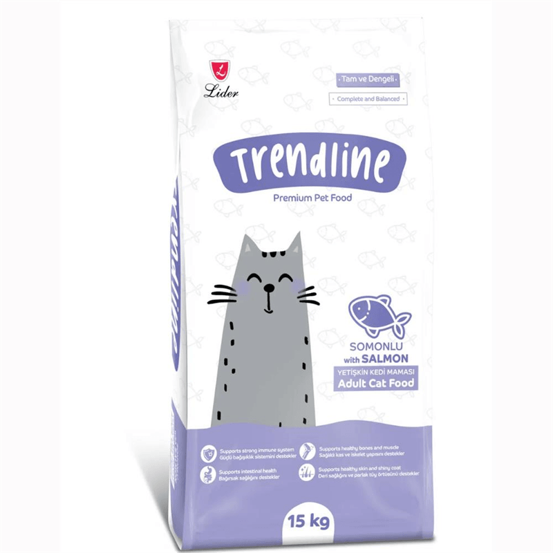 TRENDLINE Somonlu Kedi Maması 15 KG