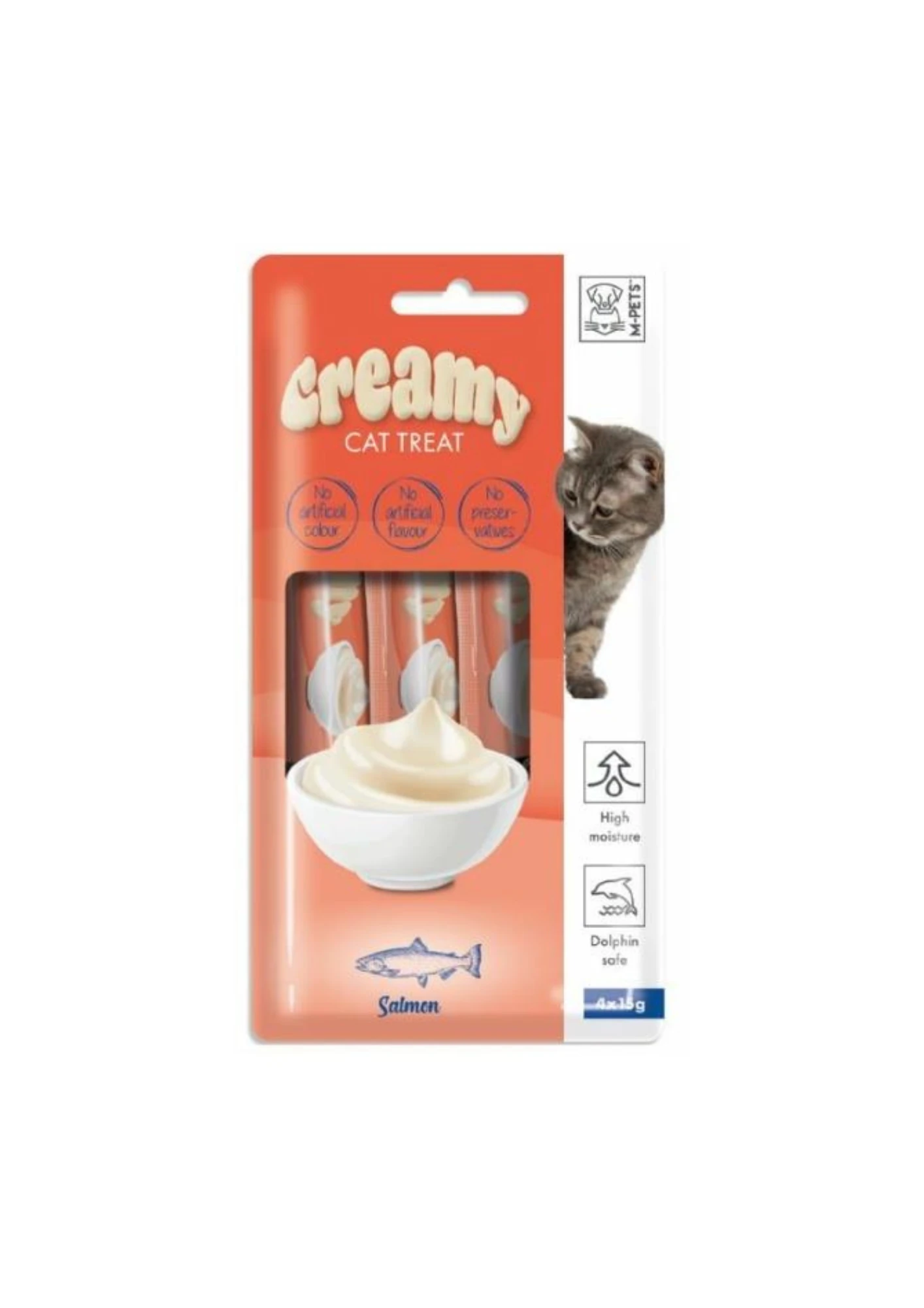 M-PETS Creamy Somon Balıklı Kedi Ödülü 4X15 Gr