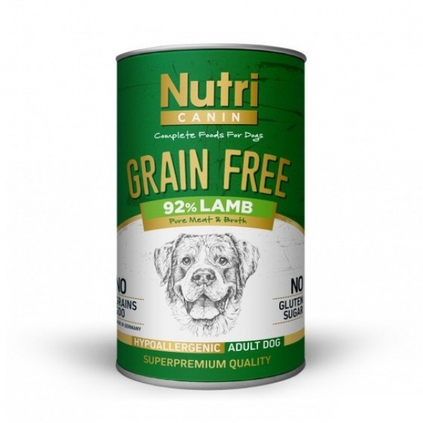 NUTRI CANIN Tahılsız Kuzulu ve Patatesli Yetişkin Köpek Konservesi 400 Gr