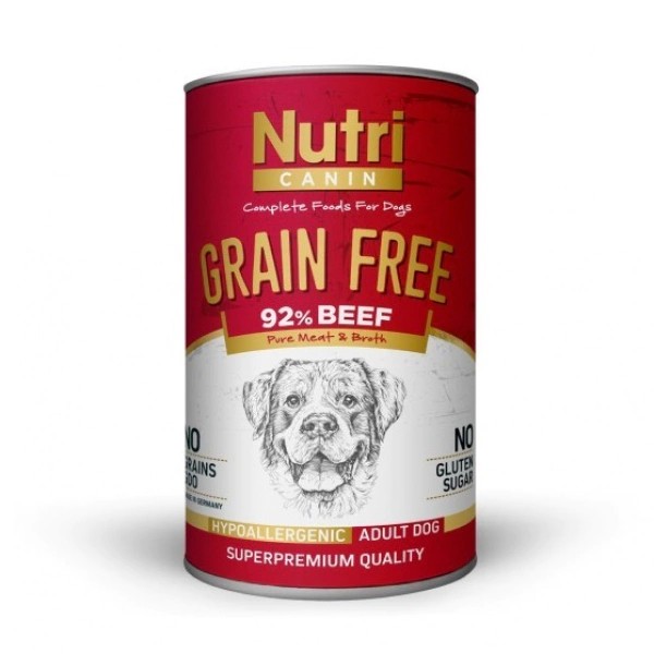 NUTRI CANIN Tahılsız Biftekli ve Patateli Yetişkin Köpek Konservesi 400 Gr