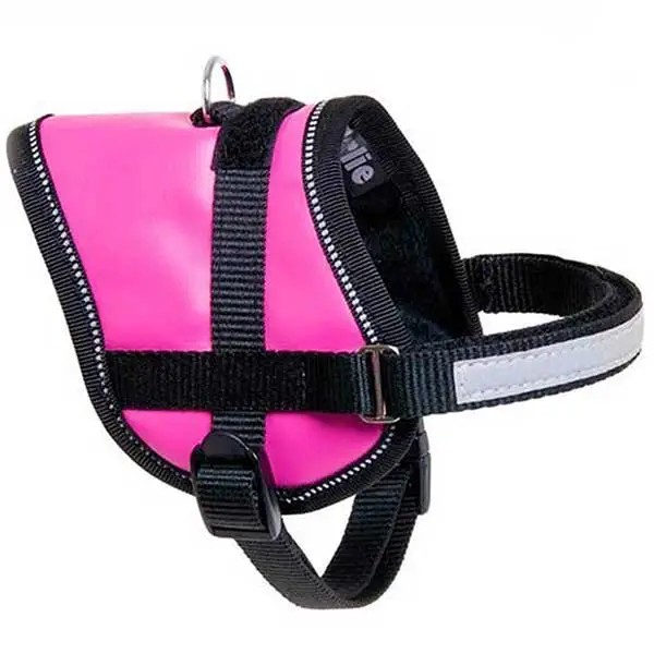 FLAMINGO Reflektörlü ve İsimlikli Köpek Göğüs Tasması 26-35cm Pembe