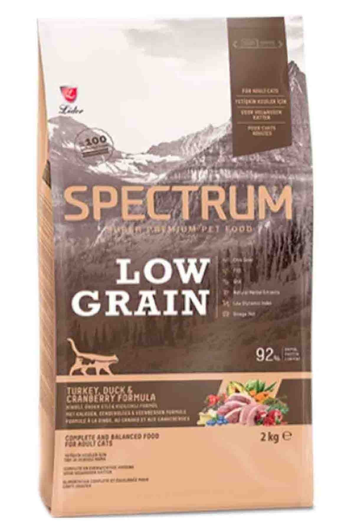 SPECTRUM Low Grain Hindili Ördekli ve Yaban Mersinli Yetişkin Kedi Maması 2kg