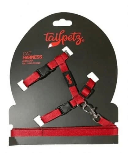 TAILPETZ Kedi Göğüs Tasması Kirmizi