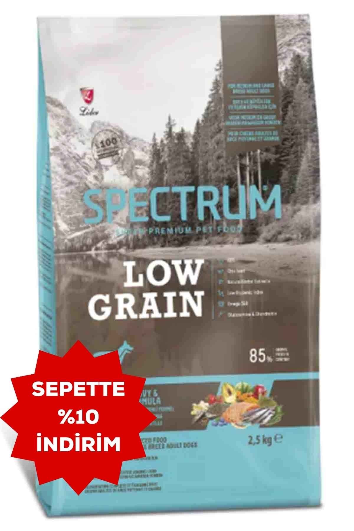SPECTRUM Düşük Tahıllı Somonlu, Hamsili, Yaban Mersinli Orta ve Büyük Irk Yetişkin Köpek Maması 2.5 Kg