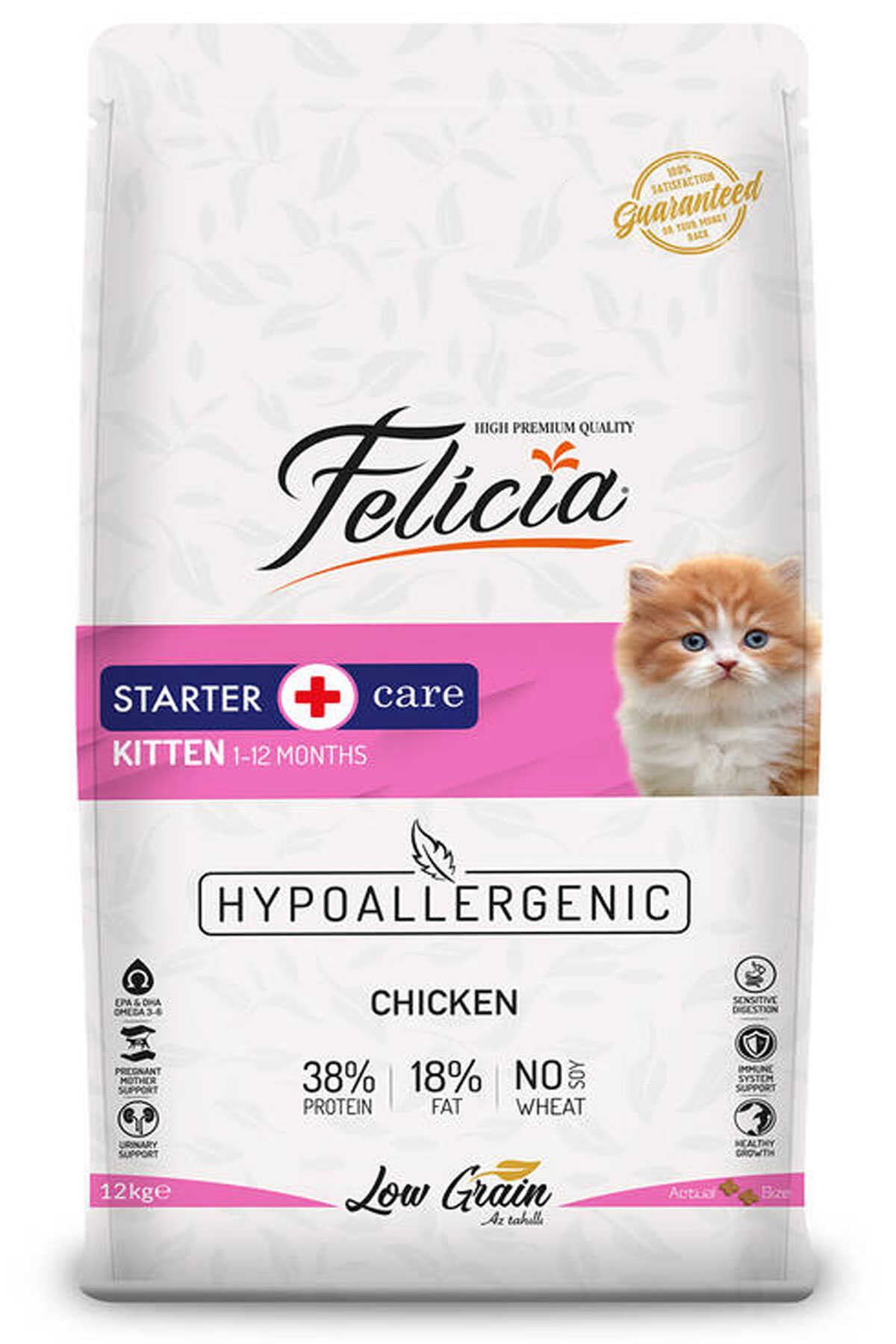 FELICIA Yavru Tavuklu Az Tahıllı Kedi Maması 12 Kg