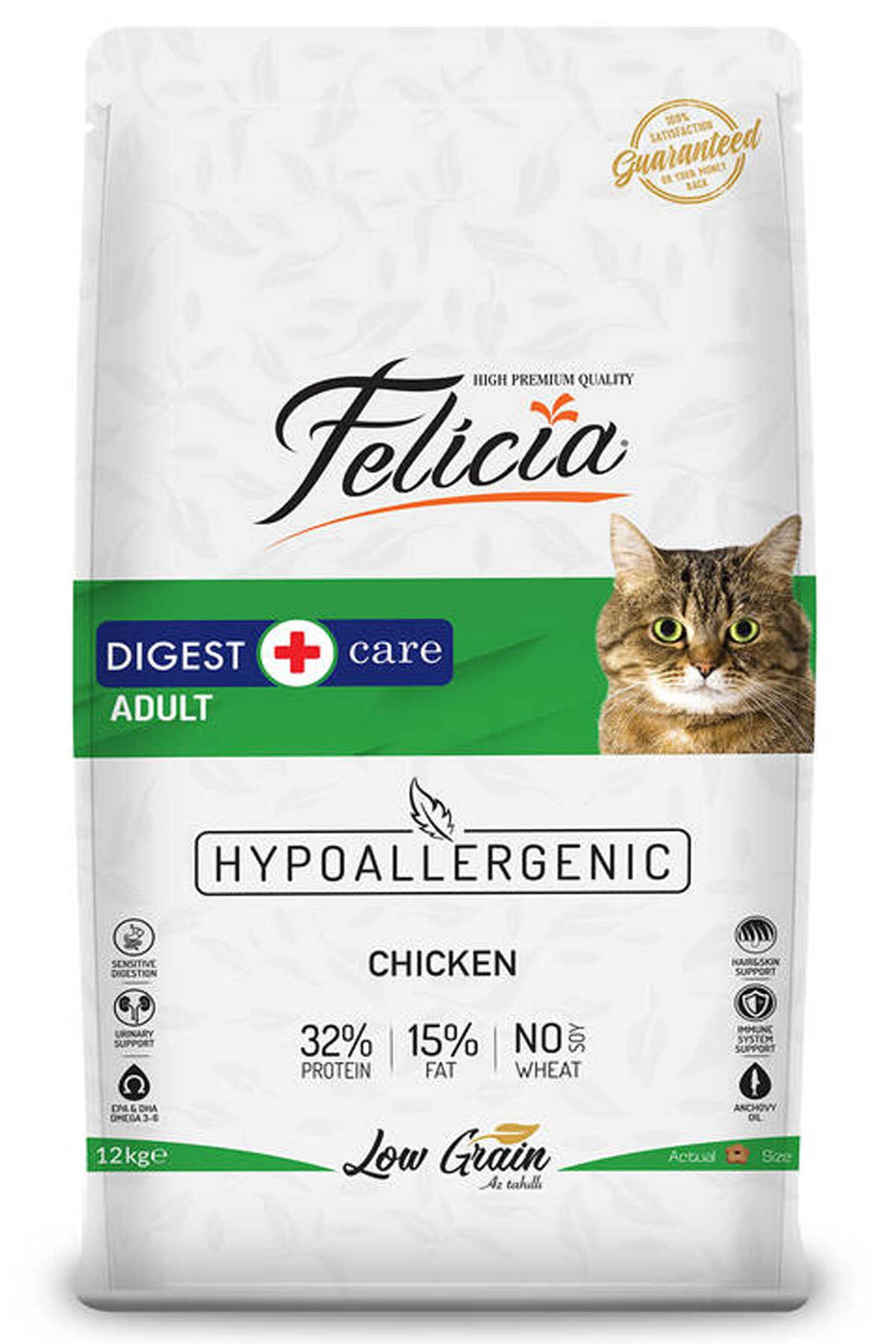 FELICIA Yetişkin Tavuklu Az Tahıllı Kedi Maması 12 Kg