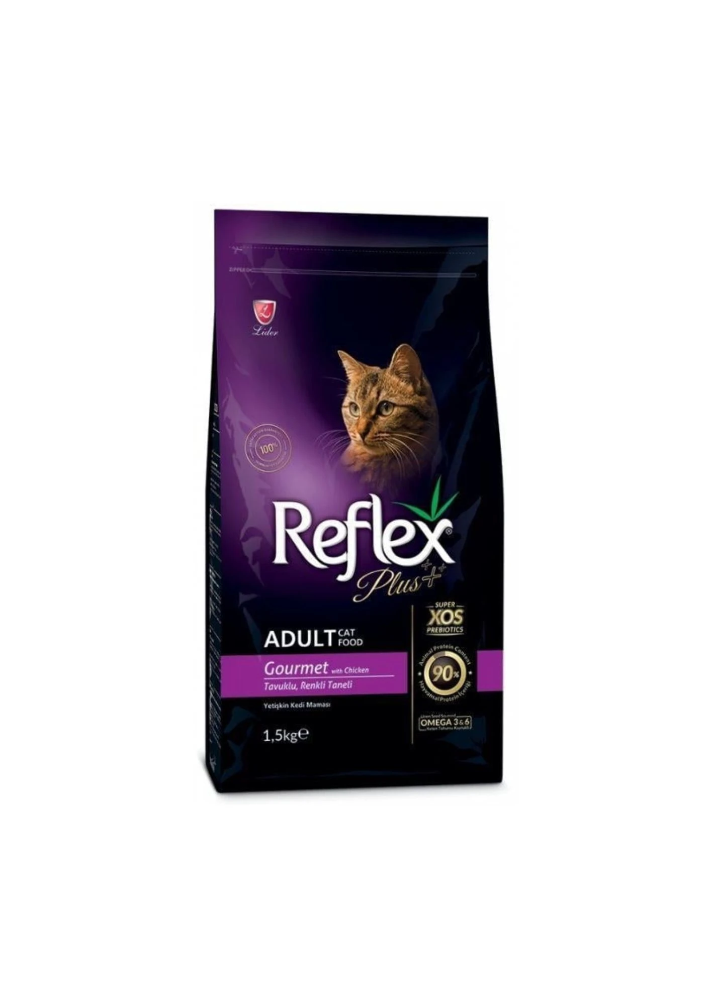 REFLEX Plus Tavuklu Renkli Yetişkin Kedi Maması 1,5 KG