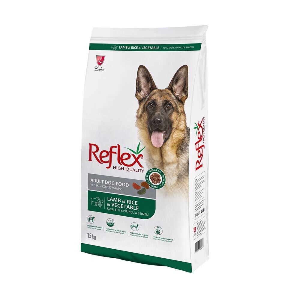 REFLEX Kuzulu Pirinçli Sebzeli Yetişkin Köpek Maması 15 Kg