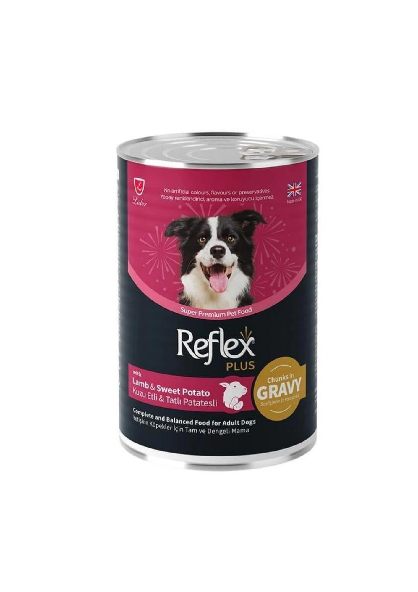 REFLEX PLUS Sos İçinde Kuzu Etli ve Tatlı Patatesli Yetişkin Köpek Konserve  400 Gr.