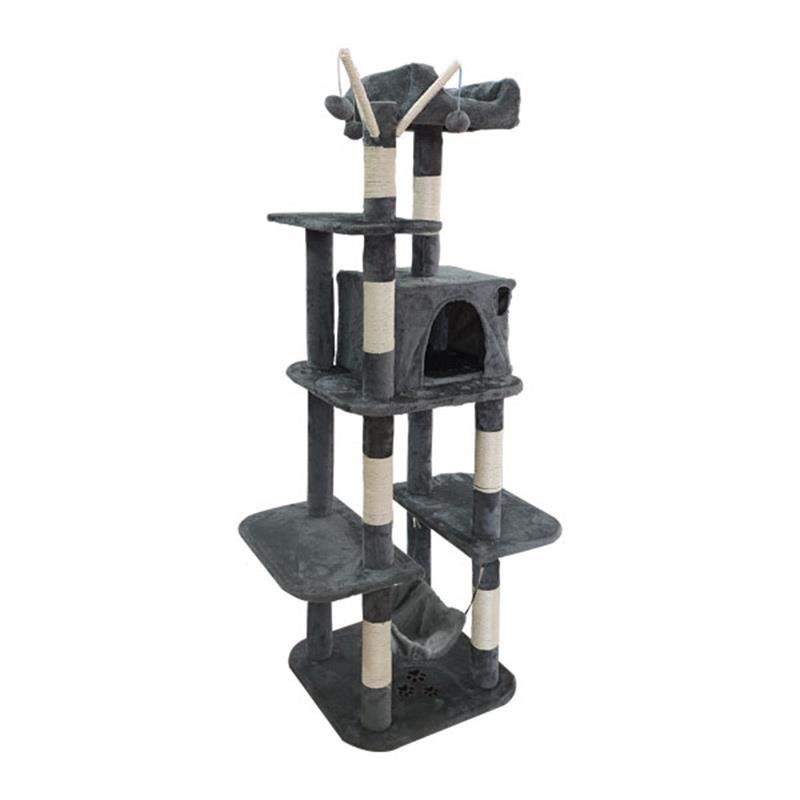 TECTAKE Kedi TIRMALAMA KULESİ KOYU GRİ 155 CM