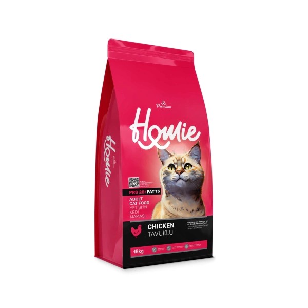 HOMIE PRO28/FAT13 Premium Tavuklu Yetişkin Kedi Maması 15 Kg