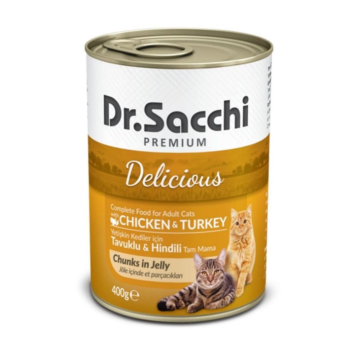 DR.SACCHI KONSERVE KEDİ TAVUK HİNDİ 400  Gr