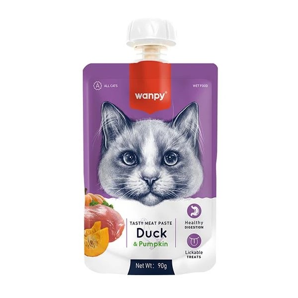 WANPY Taze Ördekli ve Bal Kabaklı Ezme Kedi Ödül Maması 90 Gr