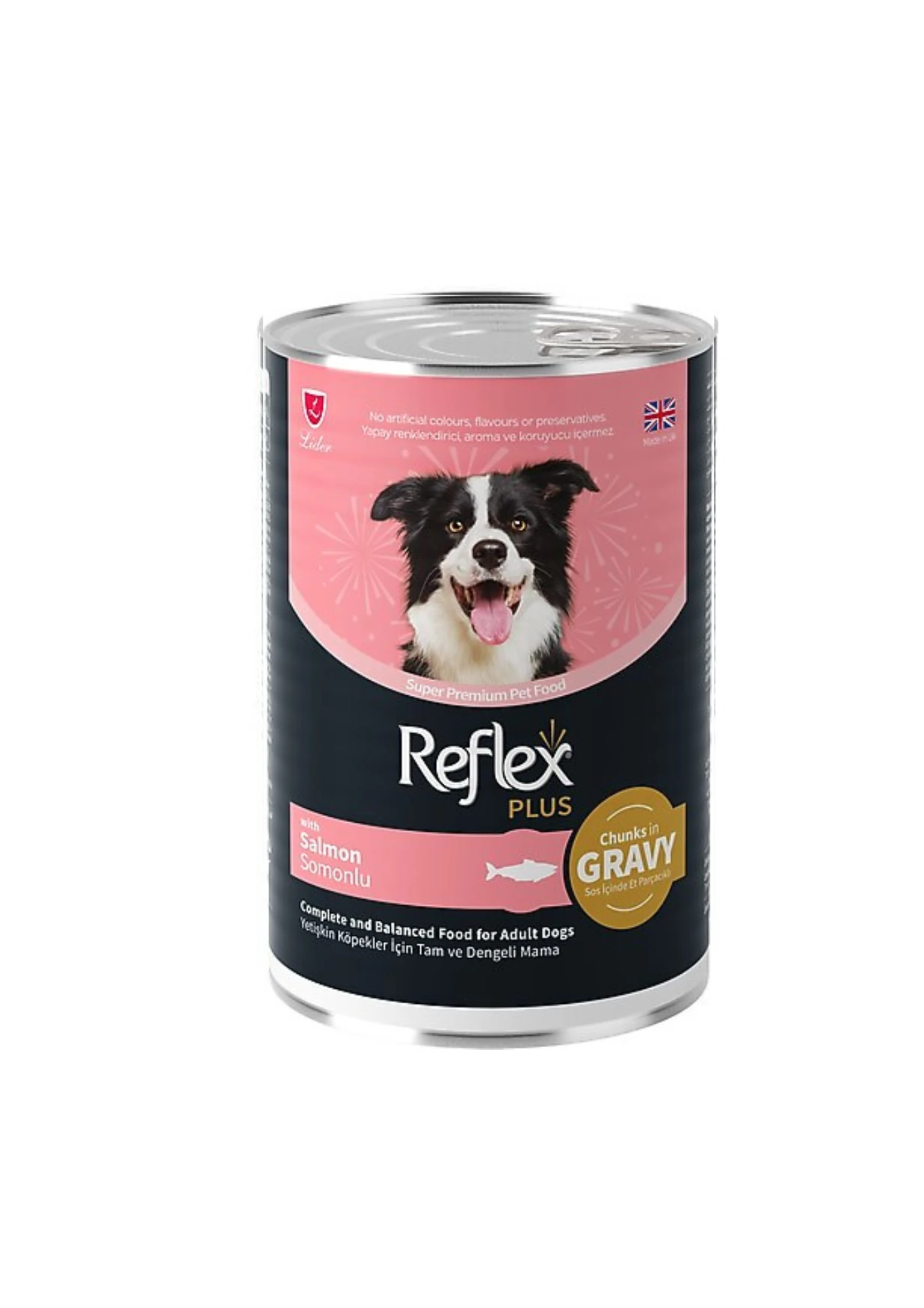 REFLEX PLUS Sos İçinde Somonlu Yetişkin Köpek Konserve 400 Gr.
