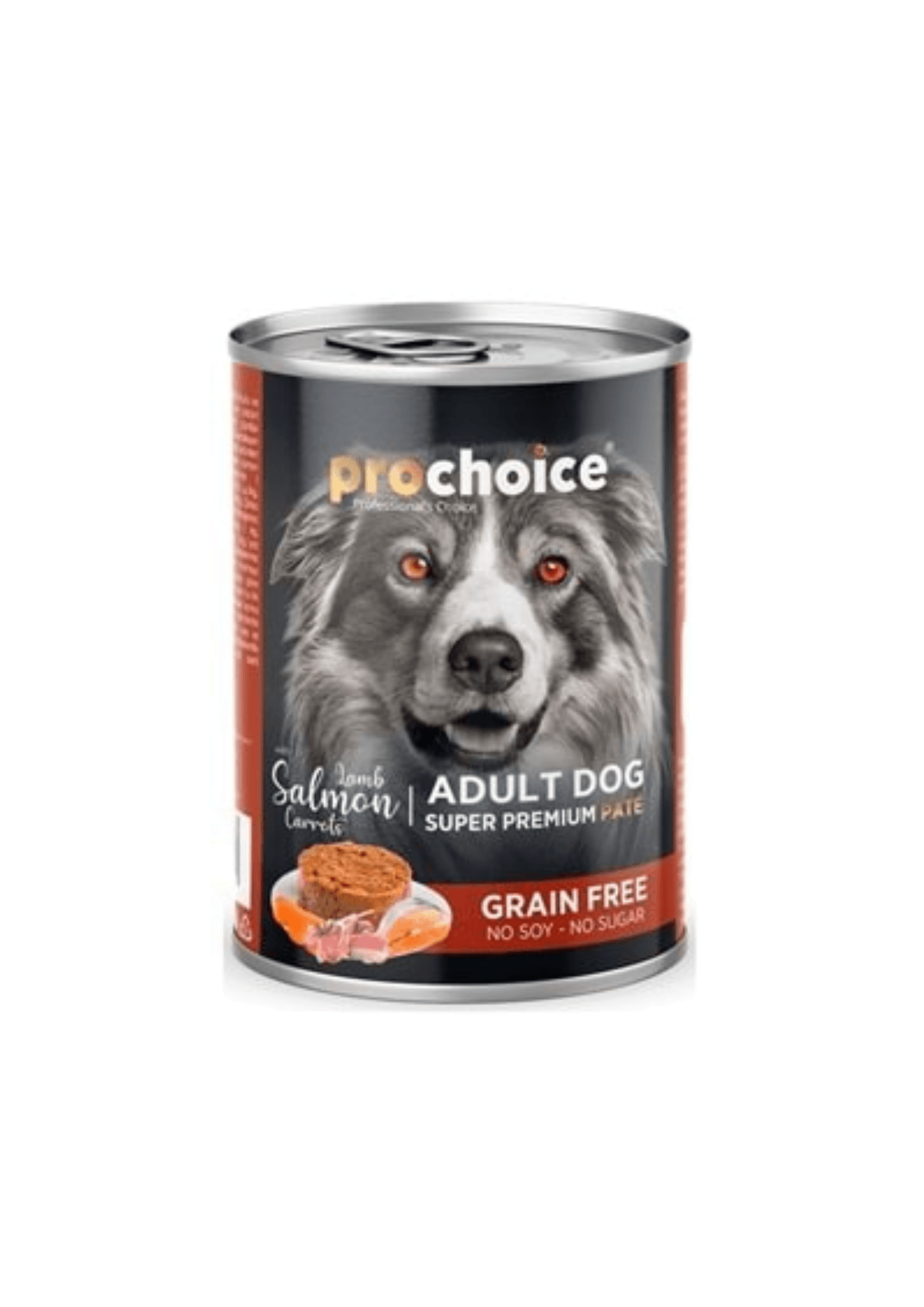 PRO CHOICE Kuzulu & Somonlu ve Havuçlu Ezme Yetişkin Köpek Konservesi 400 Gr